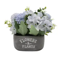 GENERICO - Planta Artifiical Macetero De Cemento Flowers And Plants - Celeste
