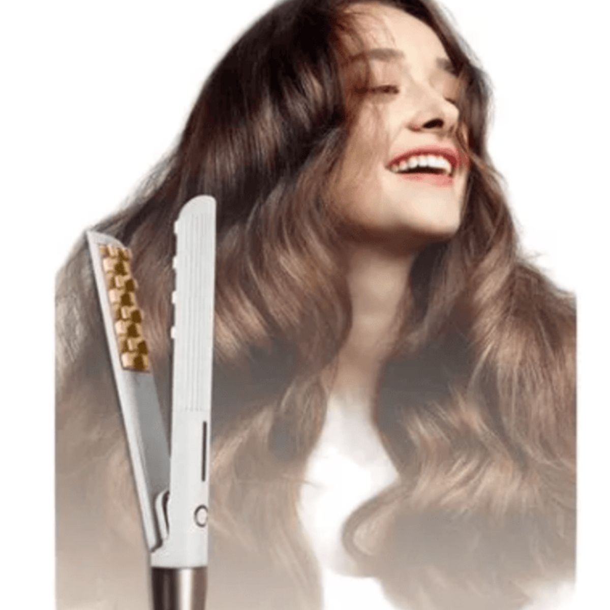 GENERICO - Mini Plancha  Clip Esponjoso Color Blanco de Cerámica