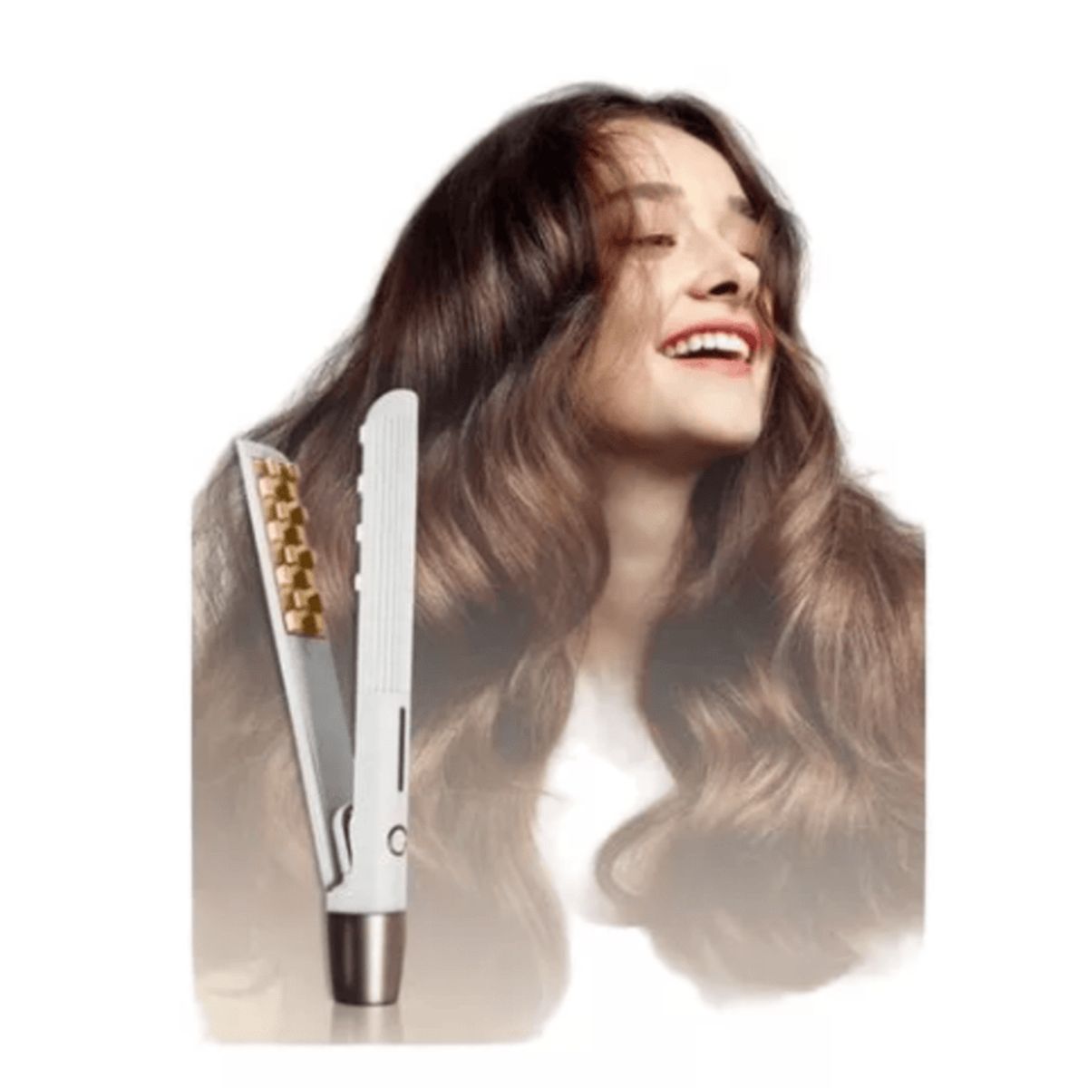 GENERICO - Mini Plancha  Clip Esponjoso Color Blanco de Cerámica