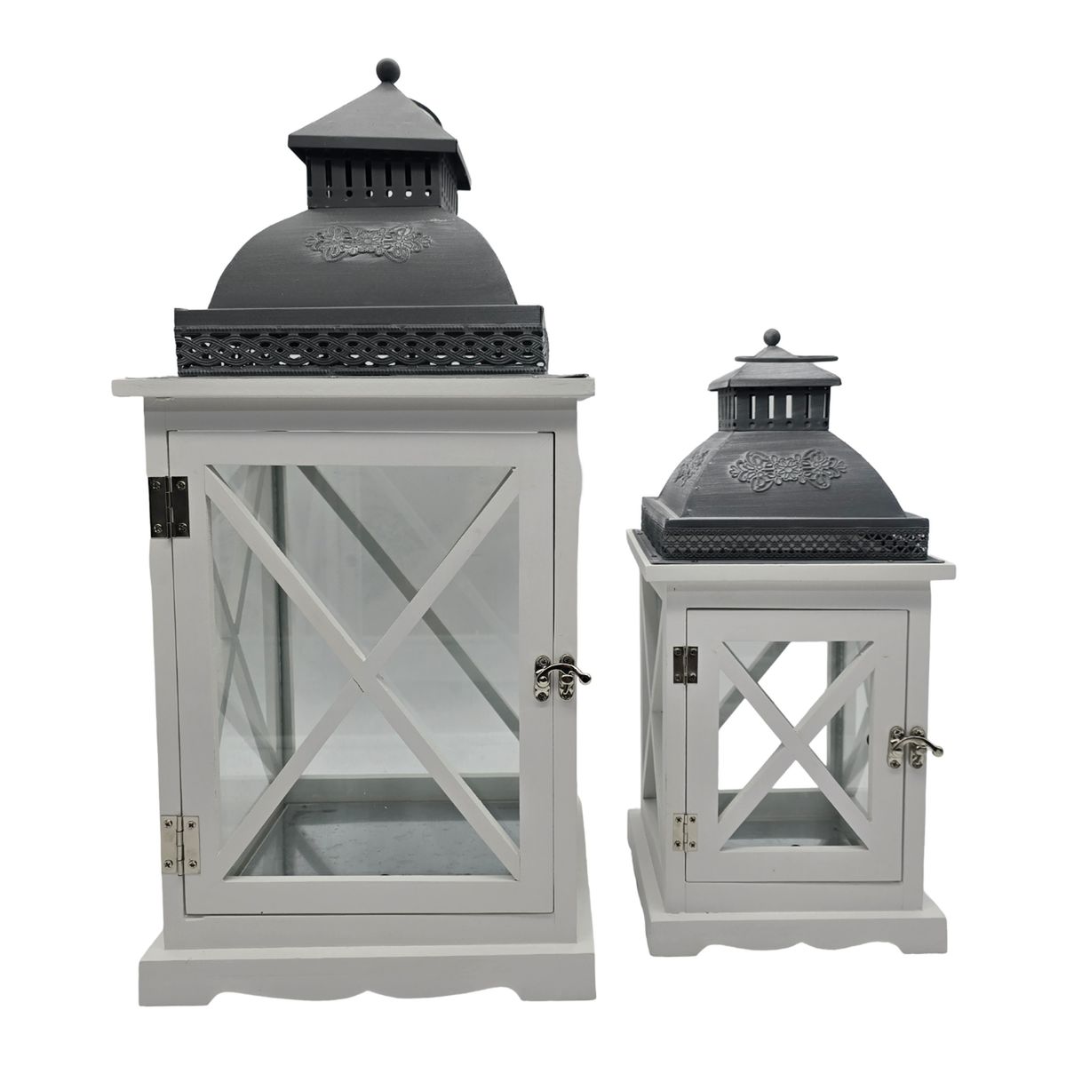 GENERICO - Set 2 Farol Calentador De Vela Costero De Madera Blanca