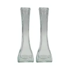 GENERICO - Set 2 Floreros Decorativos De Vidrio Pequeño Transparente