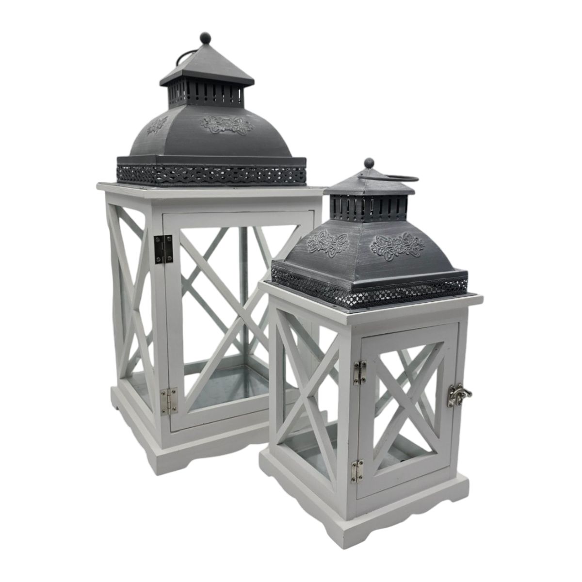 GENERICO - Set 2 Farol Calentador De Vela Costero De Madera Blanca