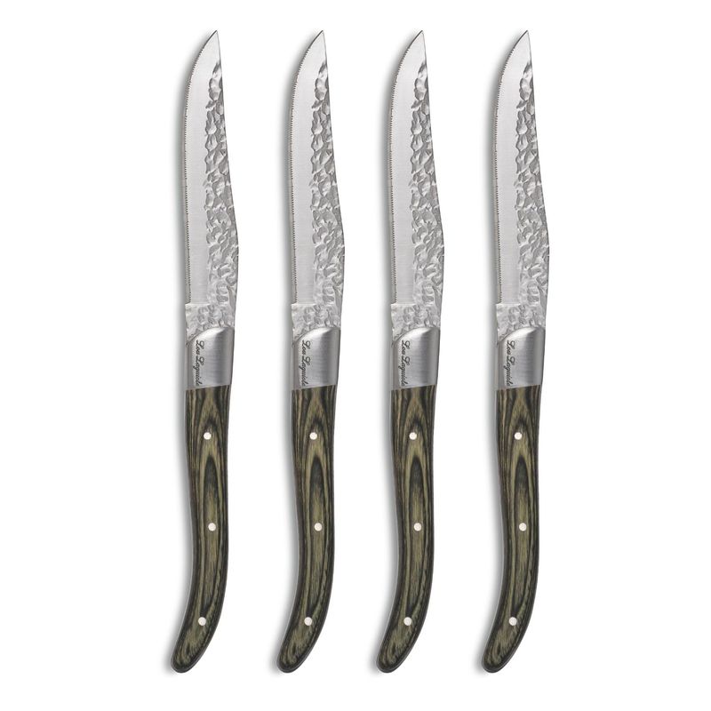 LOU LAGUIOLE - SET 4 CUCHILLOS CARNE VOLCANO LAGUIOLE, CAJA MADERA