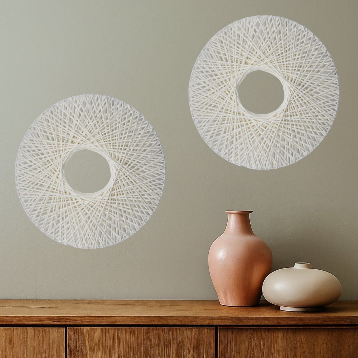 GENERICO - Circulo De Decoracion Colgante Hecho A Mano Living Terraza P - Blanco