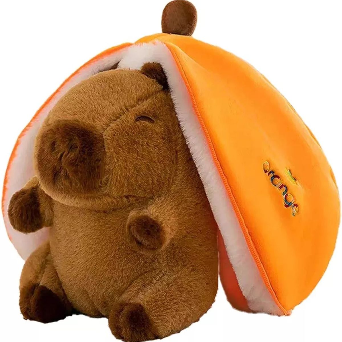 GENERICO - Capibara, Peluche De 25 Cm.  Modelo Naranja Sorpresa.