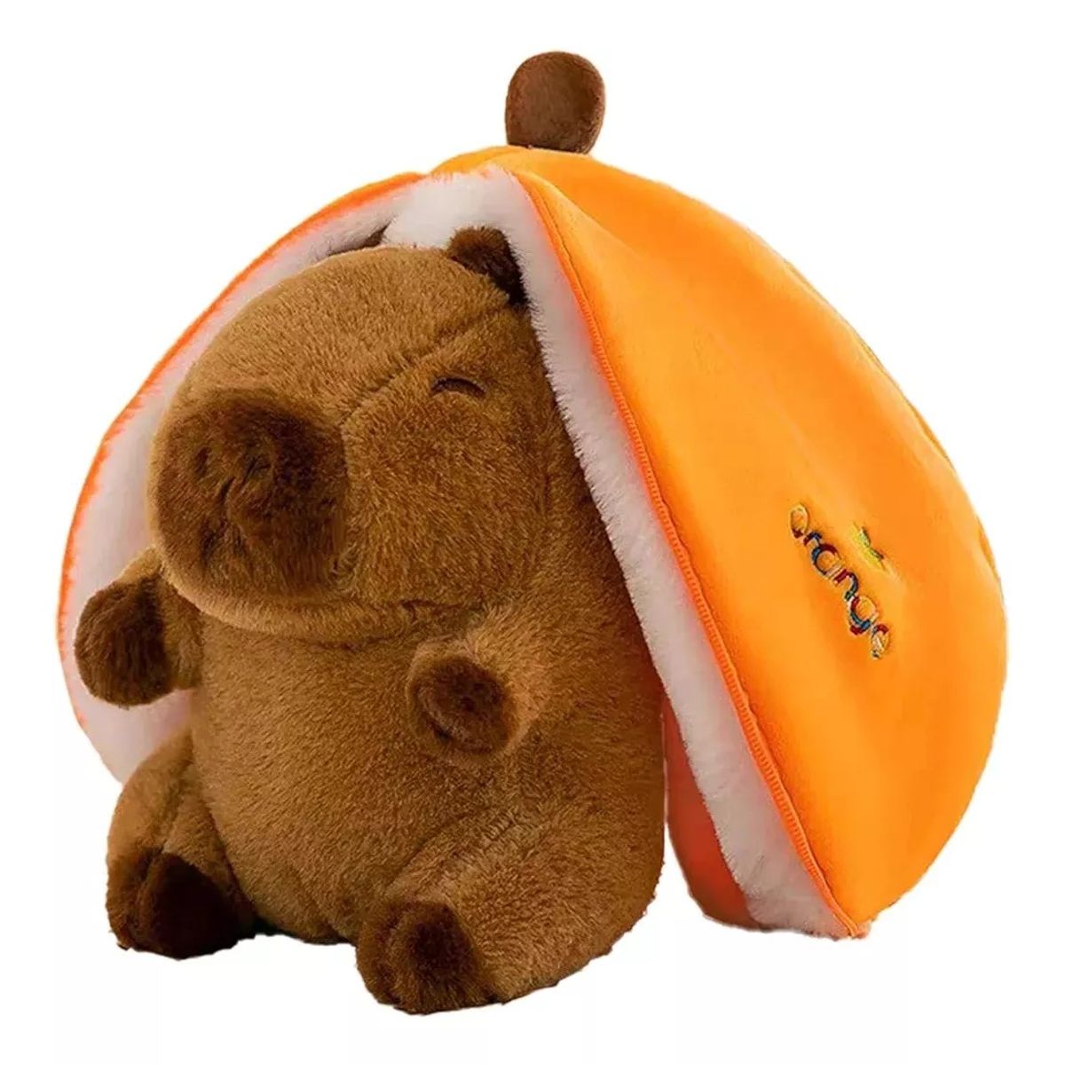 GENERICO - Capibara, Peluche De 25 Cm.  Modelo Naranja Sorpresa.