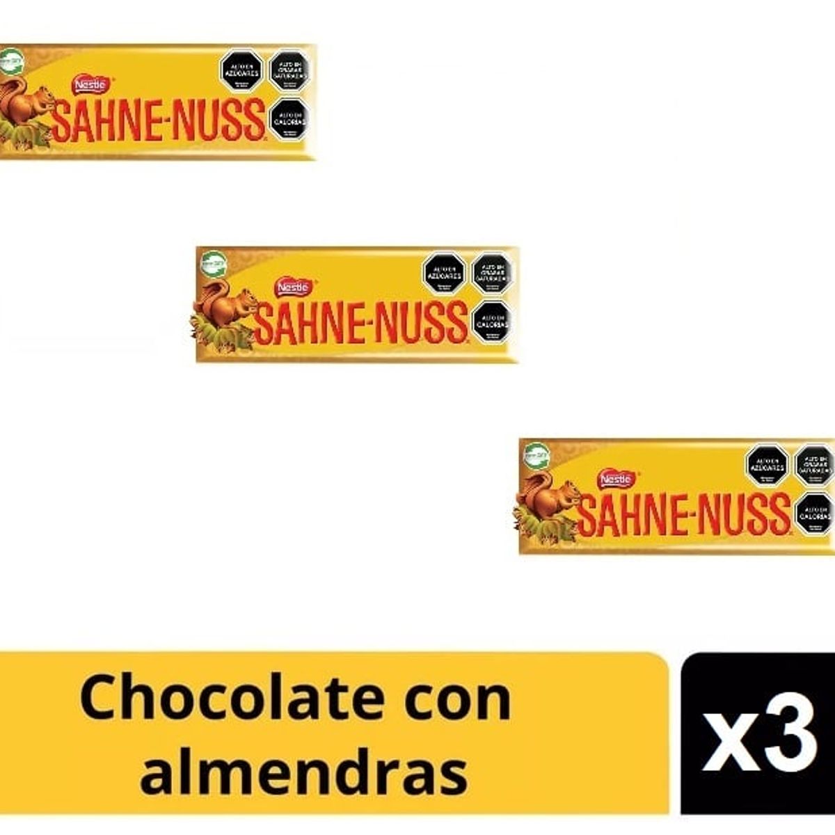 NESTLE - Chocolate Sahne Nuss Barra 160 Gr, Pack X3