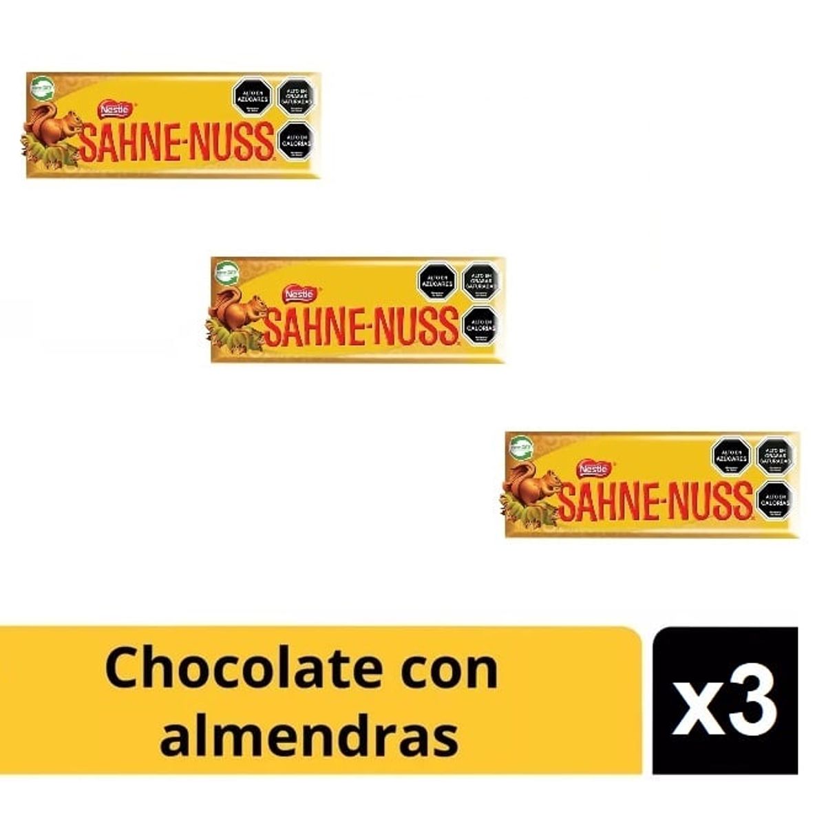 NESTLE - Chocolate Sahne Nuss Barra 160 Gr, Pack X3