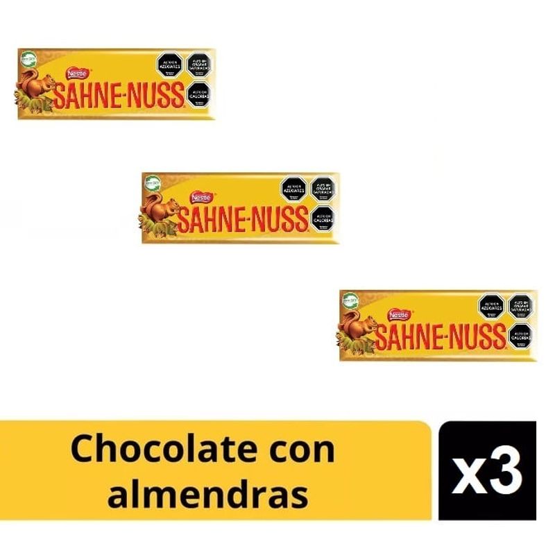 NESTLE - Chocolate Sahne Nuss Barra 160 Gr, Pack X3
