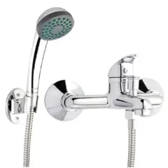 HOFFENS - Kit Monomando Tina Ducha Estándar Color Cromado Edición Standard Capacidad 12 x 34