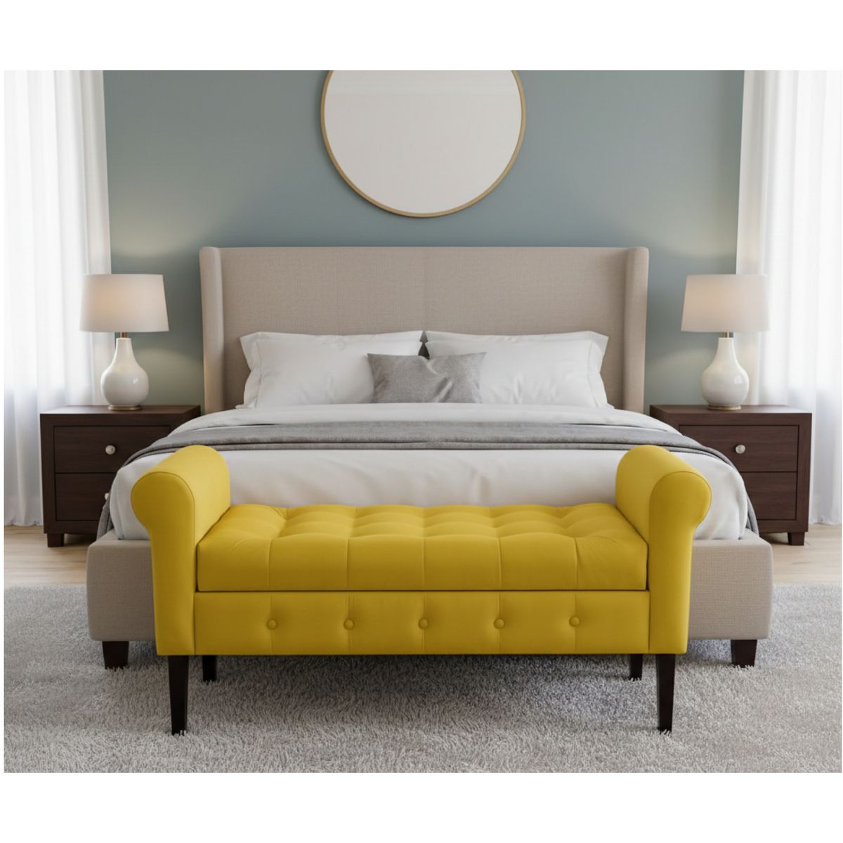 GENERICO - Banqueta Baúl Lisboa Color Amarillo