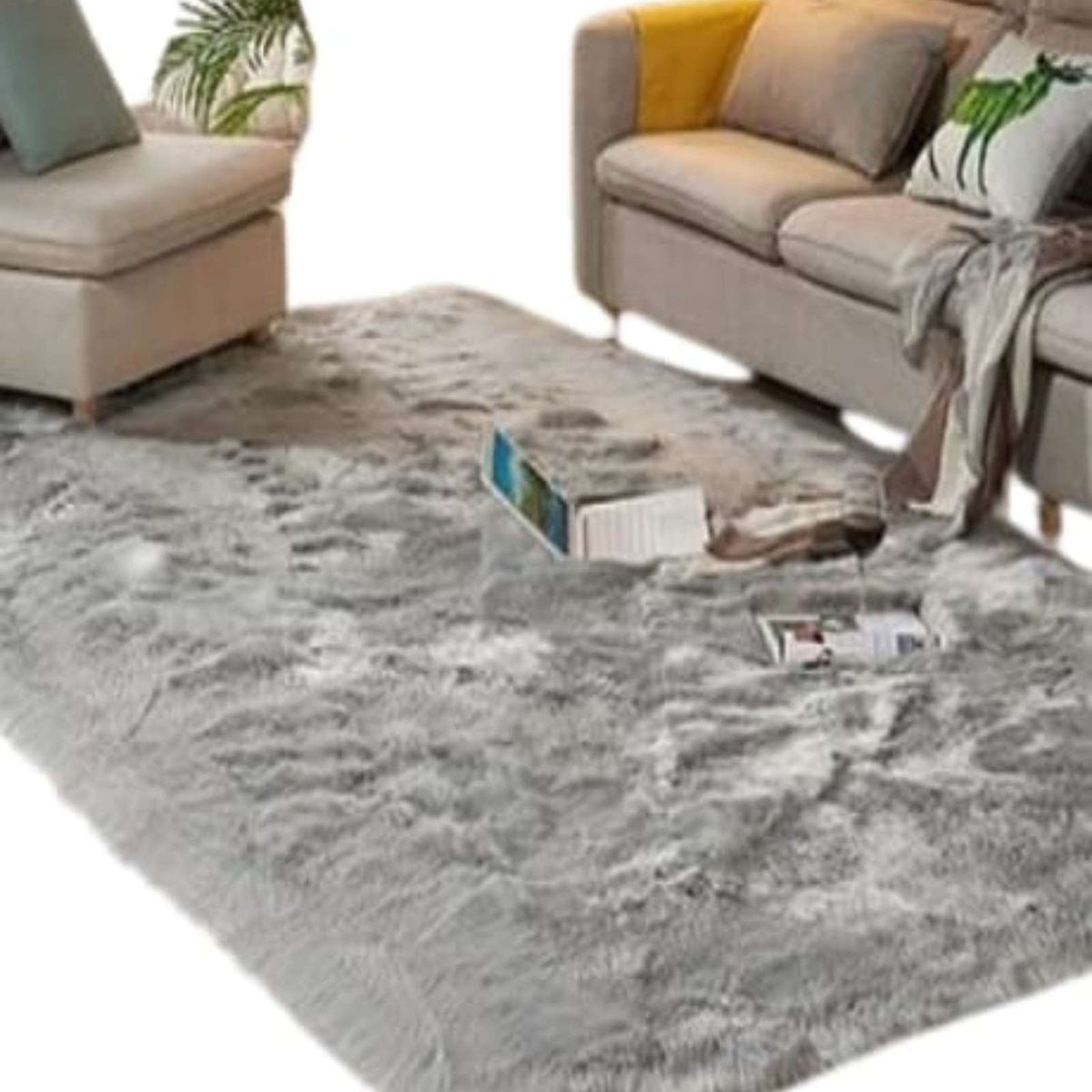 GENERICO - ALFOMBRA PELUDA 150X200 GRIS.