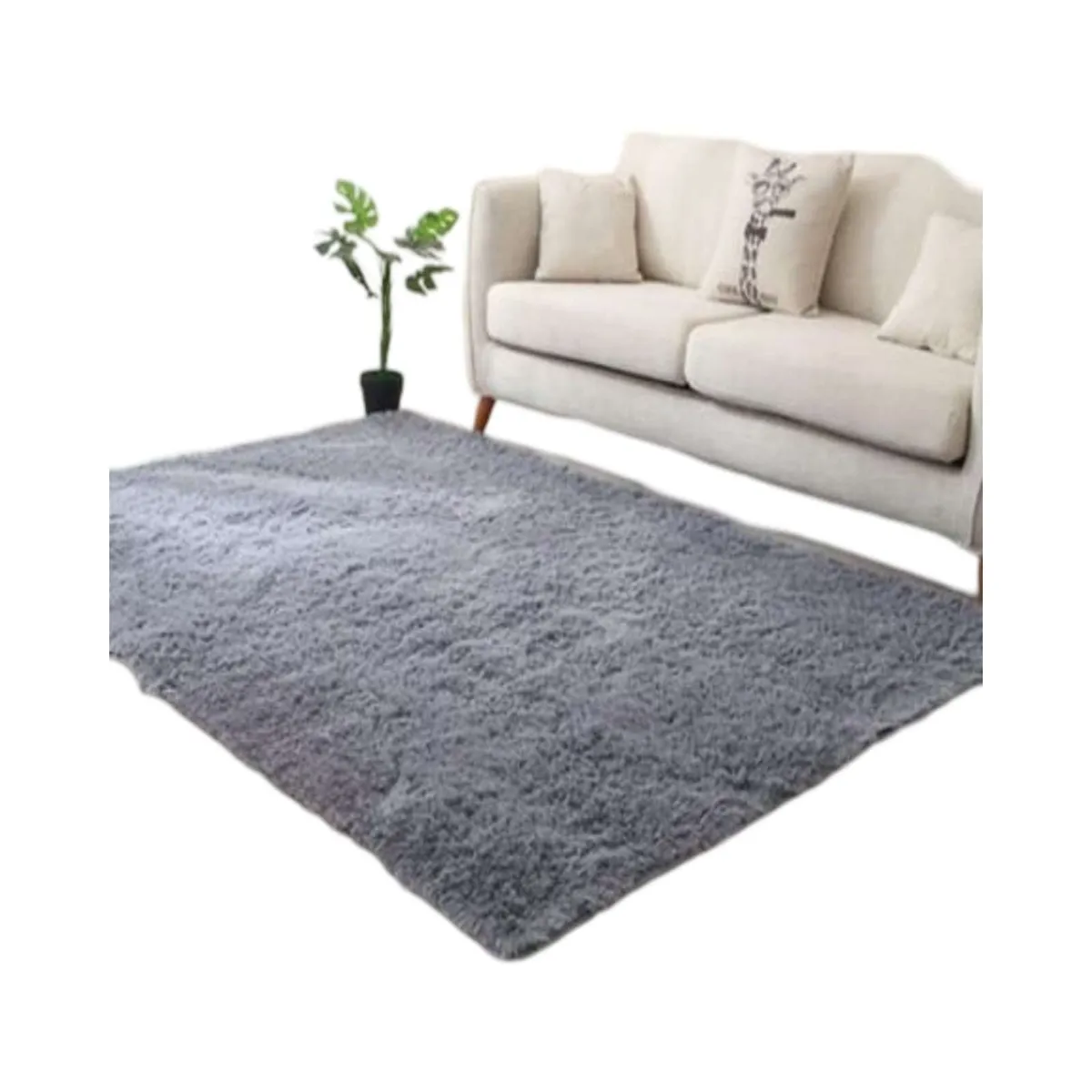 GENERICO - ALFOMBRA PELUDA 150X200 GRIS.