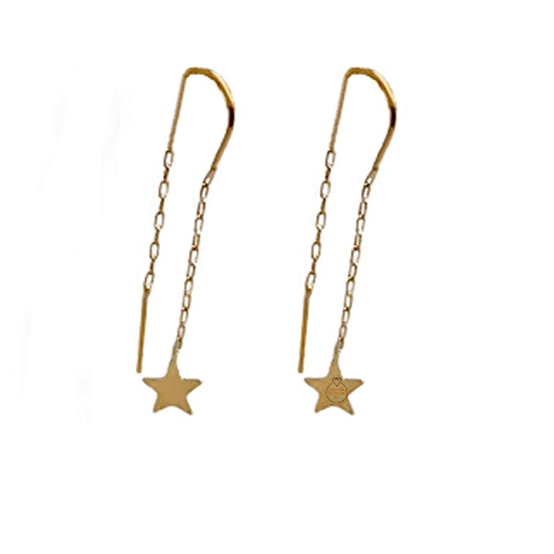 JOYAS MYTOKE - Aros Estrella Oro 18 kilates En Cadena Mujer Juvenil