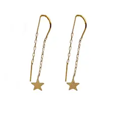 JOYAS MYTOKE - Aros Estrella Oro 18 kilates En Cadena Mujer Juvenil
