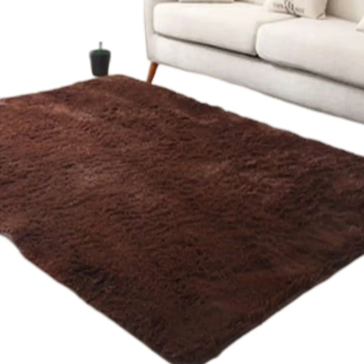 GENERICO - ALFOMBRA PELUDA 240X200 MARRON
