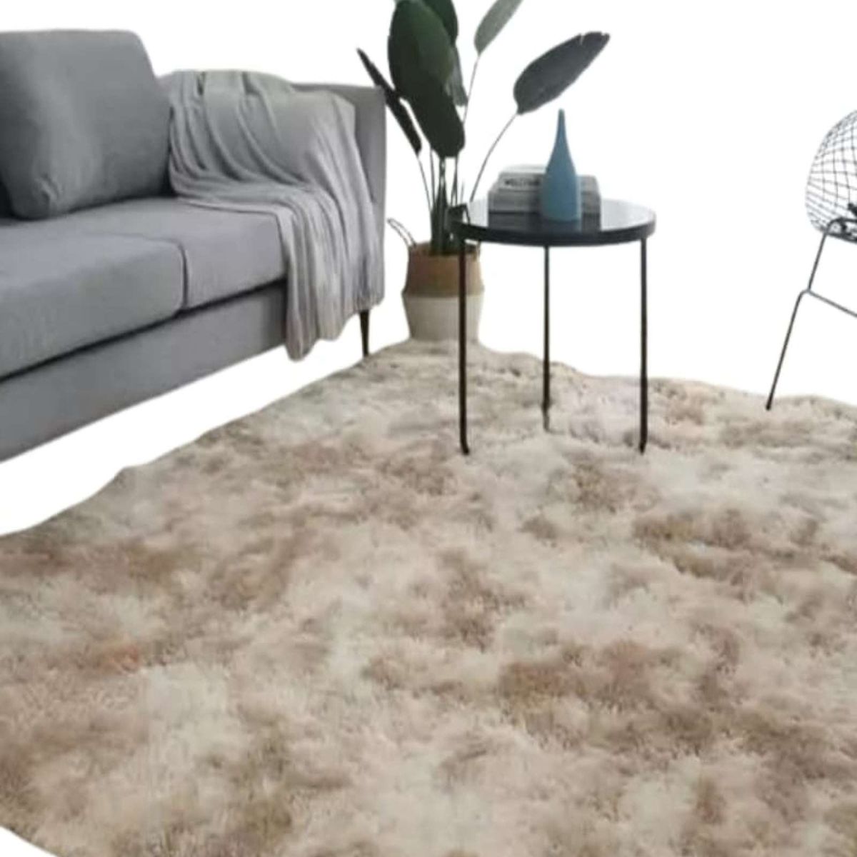 GENERICO - ALFOMBRA PELUDA 150X200 BEIGE