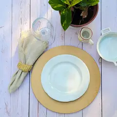 COCHO COCHO - Set 4 Funda + Plato Base Dorado