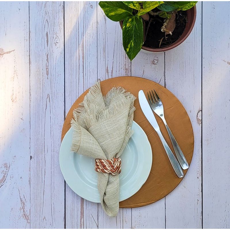 COCHO COCHO - Set 4 Funda + Plato Base Cobre