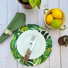 COCHO COCHO - Set 4 Funda + Plato Base Monstera