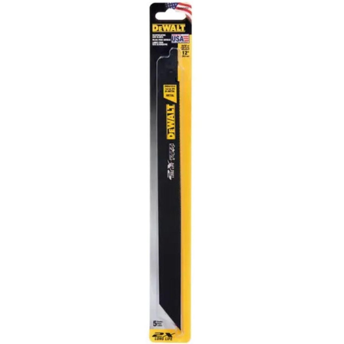 DEWALT - Set 5 Hojas De Sierra Sable Dewalt Dwa41812 - 12 - Bimetal.