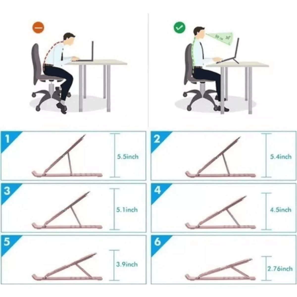 GENERICO - Soporte Portatil Aluminio Plegable Para Notebook Tablet