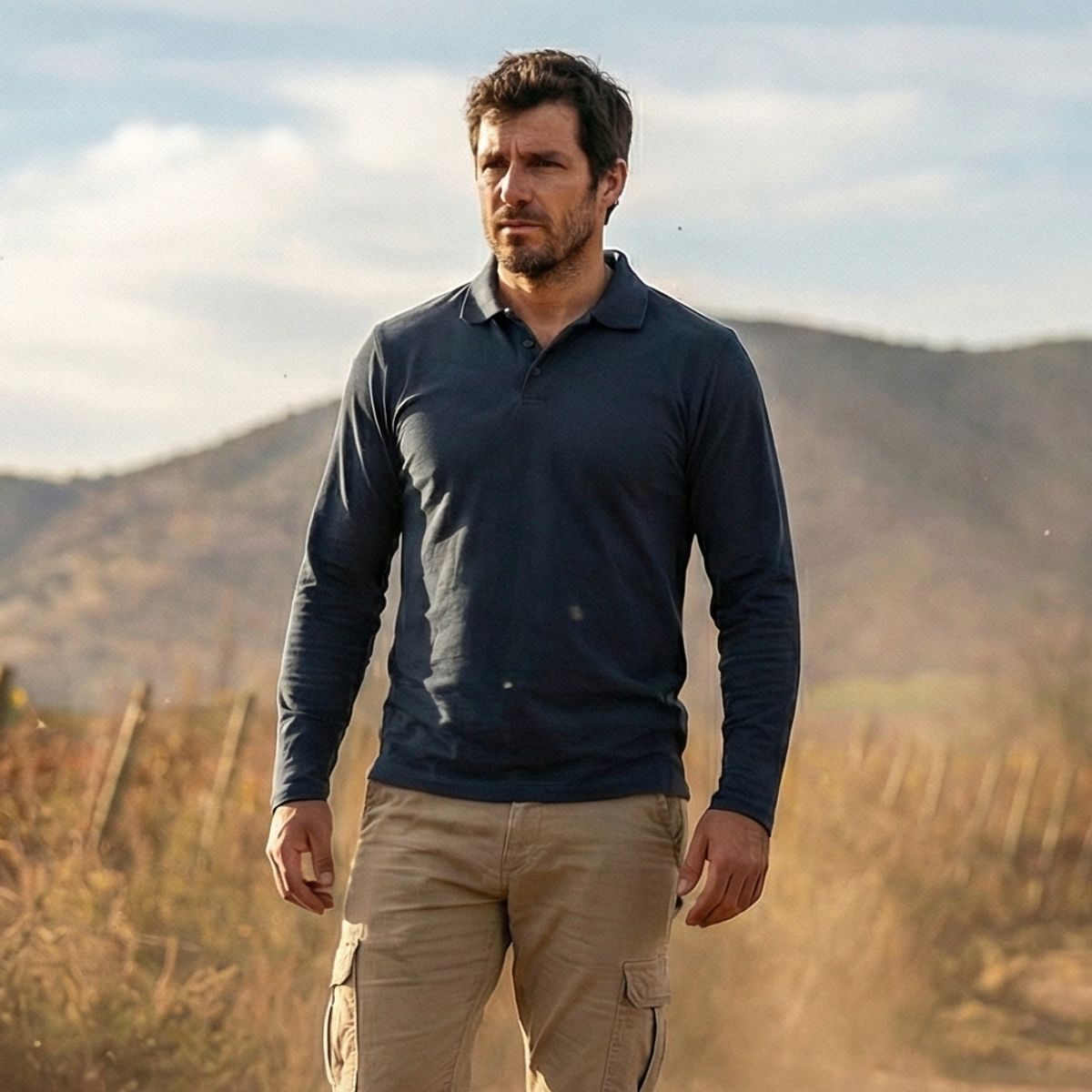 T-WORLD - Polera Polo Dryfresh Hombre Manga Larga Secado Rápido