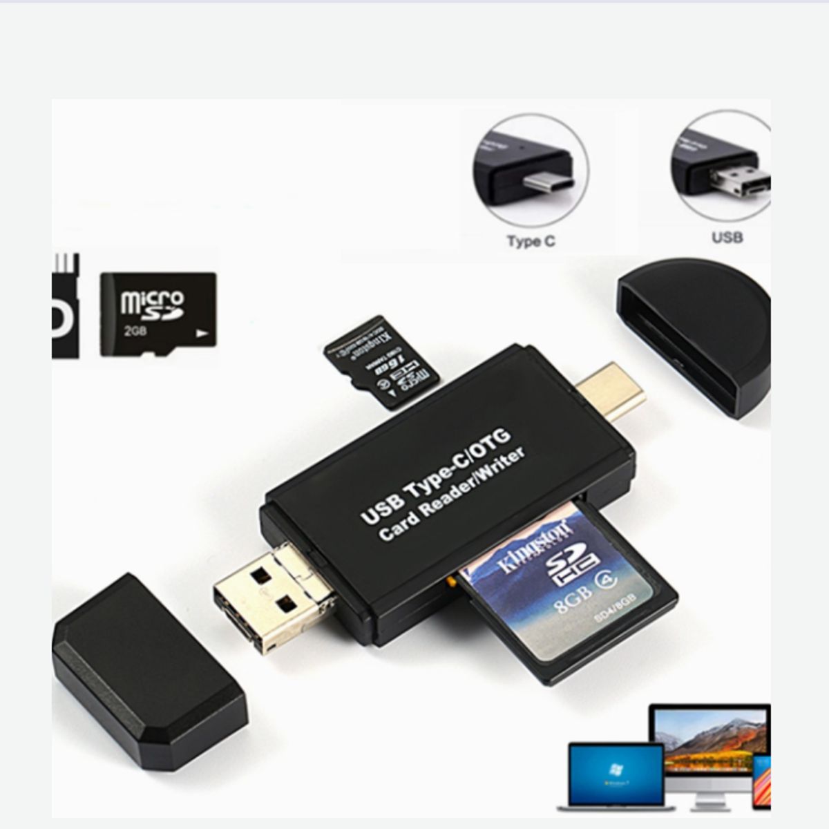 GENERICO - LECTOR TARJETA SD MICRO SD 3 EN 1