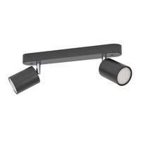 Foco Sobrepuesto Reciso Acero Negro GU10 2x5W IP20 Cod74007