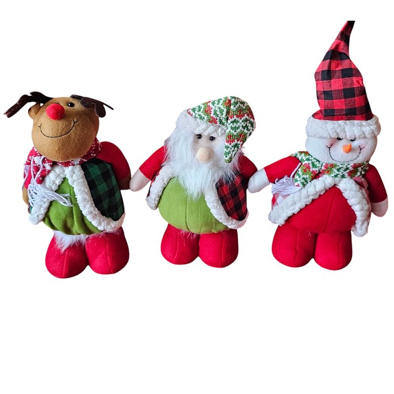 GENERICO - Pack 3 Monos Patas Largas Navidad Extensible De 30 A 50 Cms