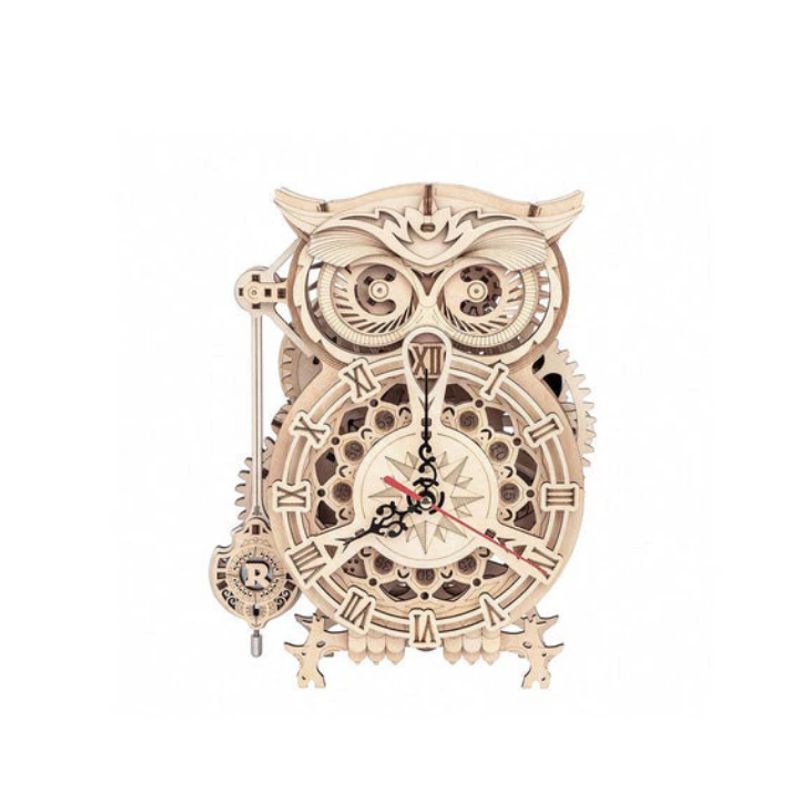 GENERICO - Reloj de Buho Rompecabeza 3D- Maqueta de Madera Rolife