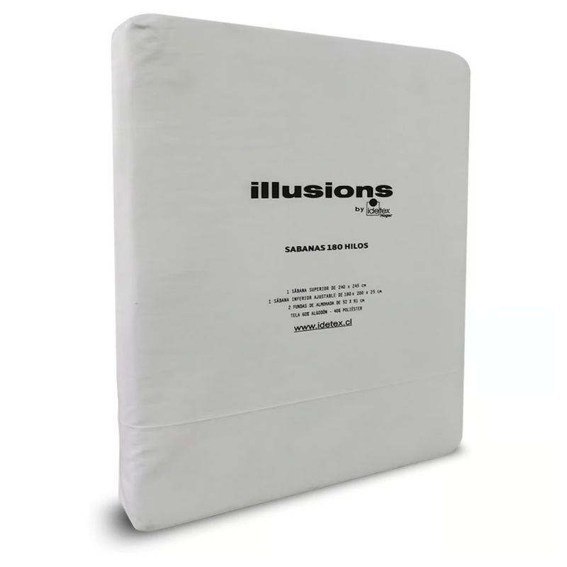 ILLUSIONS - Sabanas Super King de 180 hilos marca Illusions Blanco