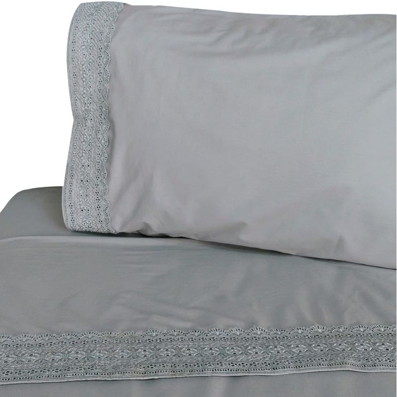 ILLUSIONS - Sabanas Super King de 180 hilos marca Illusions Gris