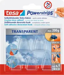 TESA - 5 Perchas Ganchos Deco Transparentes De Decoración