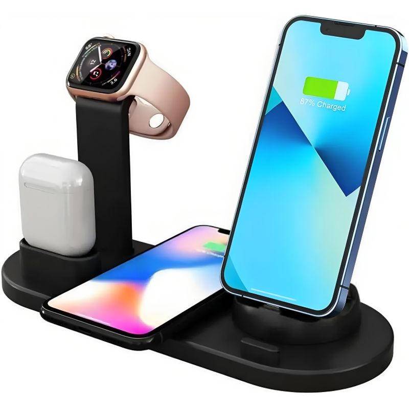 GENERICO - Estacion De Carga Inalambrica Para iPhone Airpod Smartwatch