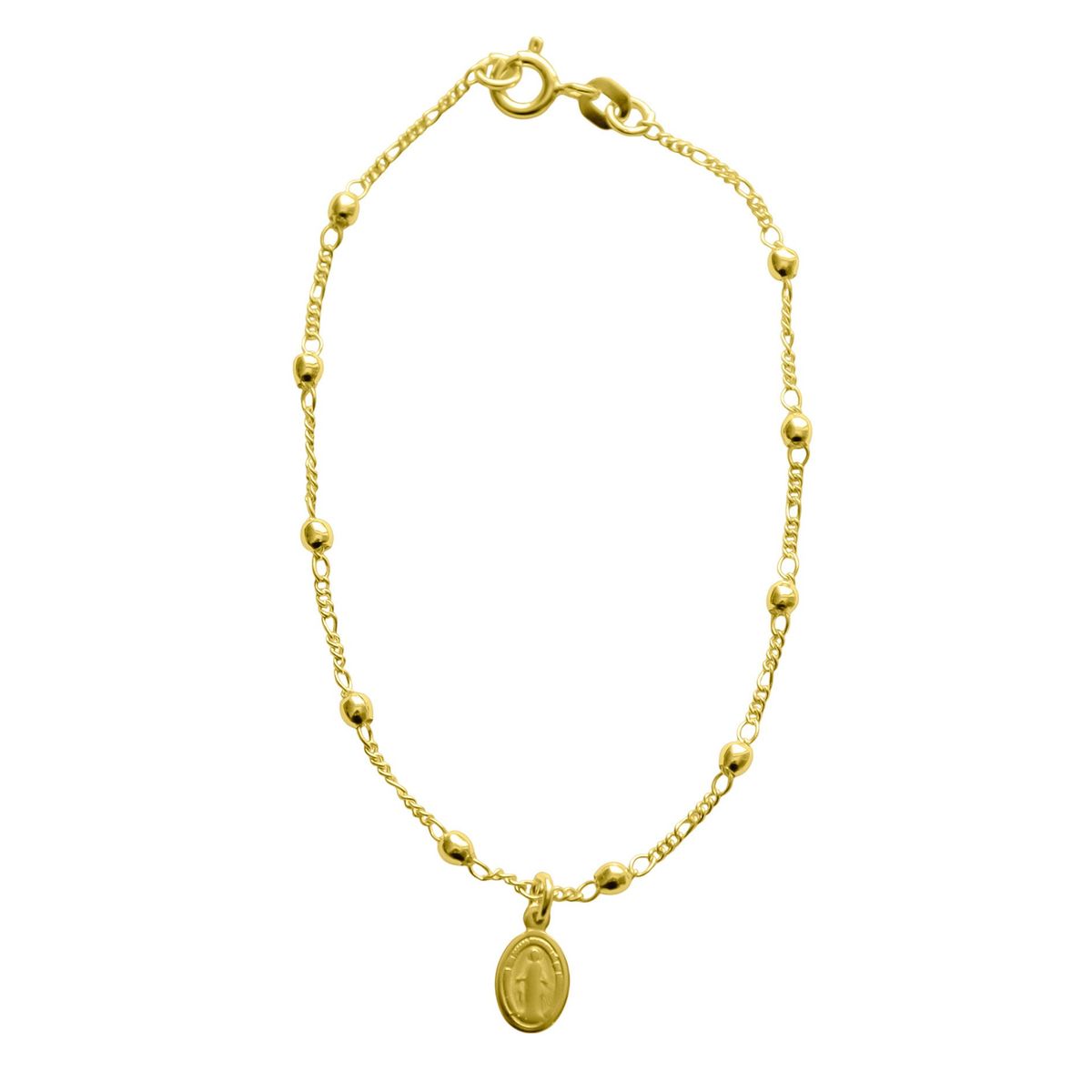 COGGIOLA - Pulsera Denario Virgen De Los Rayos Enchapado Oro 18K