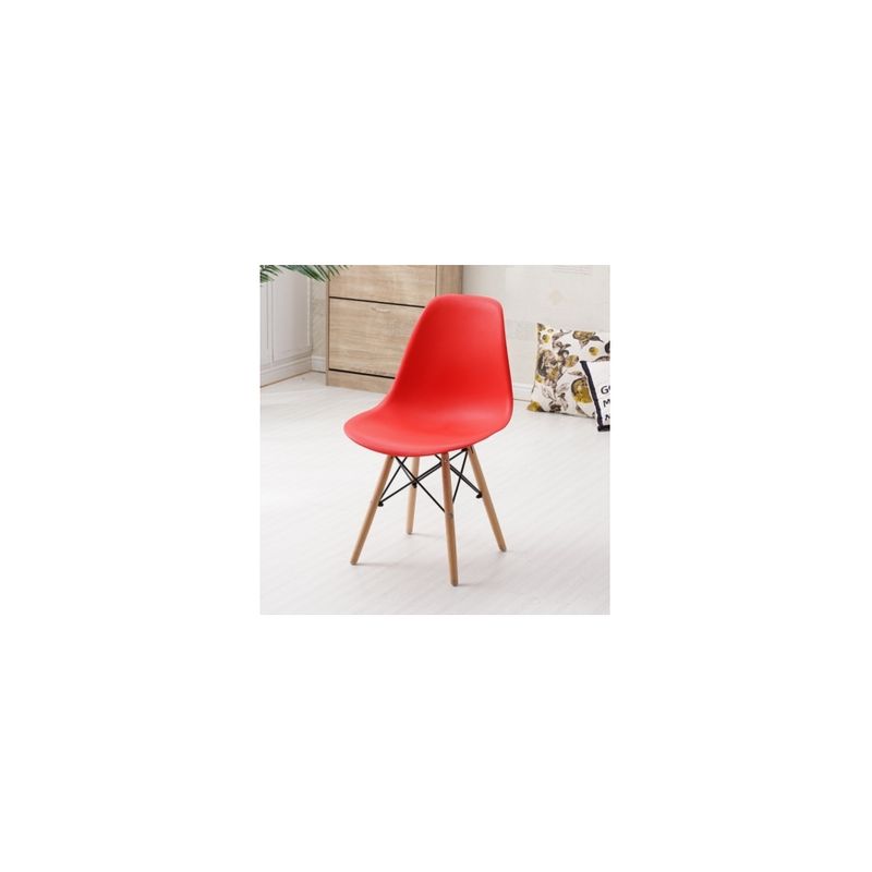 GENERICO - Set De 4 Sillas De Comedor Tulip Sin Acolchado Rojas