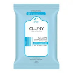 CLUNY - Toallitas desmaquillantes acido hialuronico x 25unids