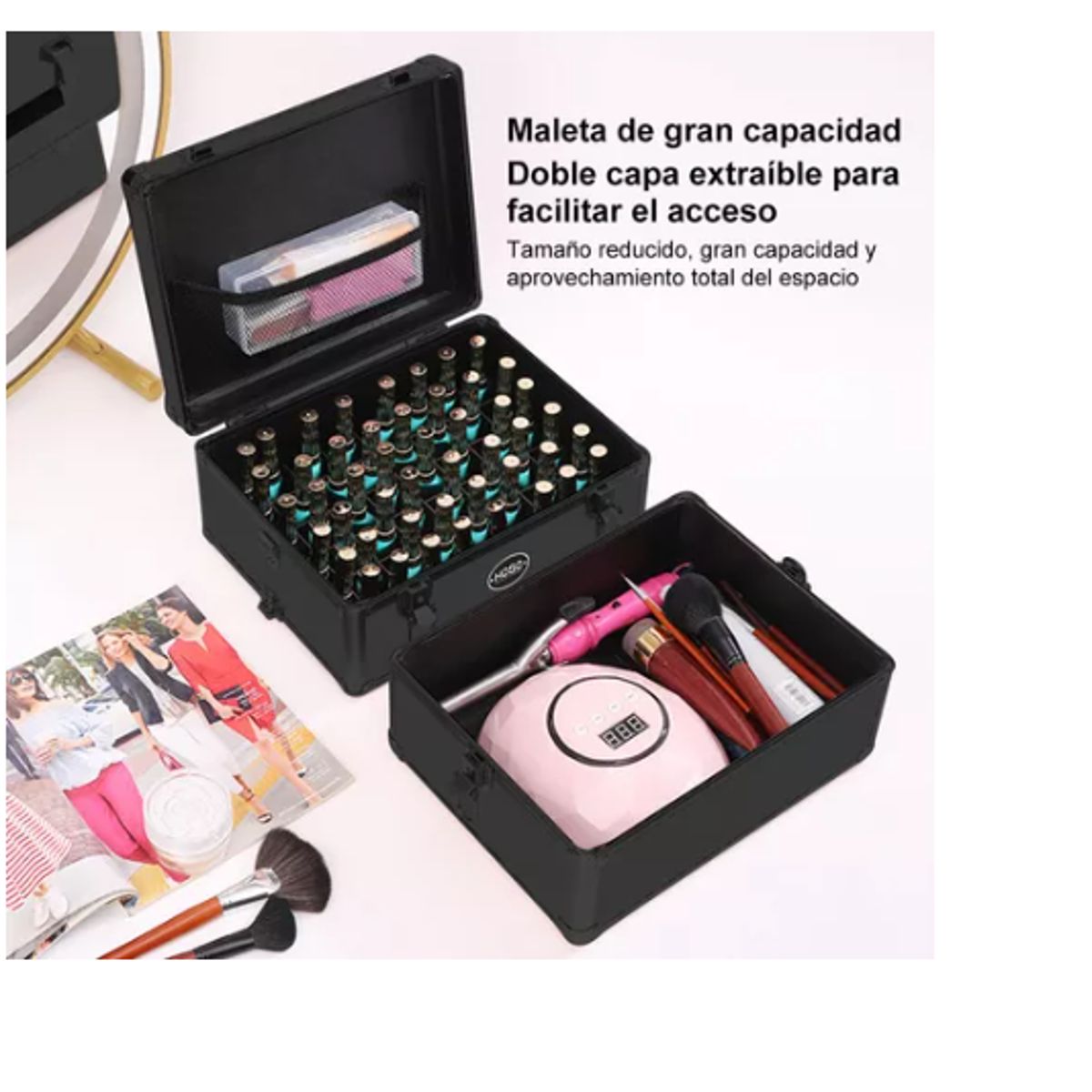 GENERICO - Maleta Portátil Para Manicuramaquilaje Profesional Dos Capa