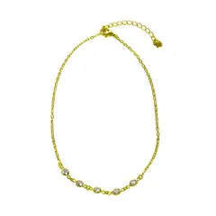 ANDREA COGGIOLA JOYAS - Tobillera 5 Circones Blanco Enchapado Oro 18K