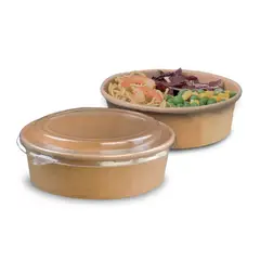 GENERICO - Bowl Envase Kraft Con Tapa Pet 500ml 10u