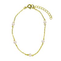 Pulsera 5 Perlas Enchapado Oro 18K