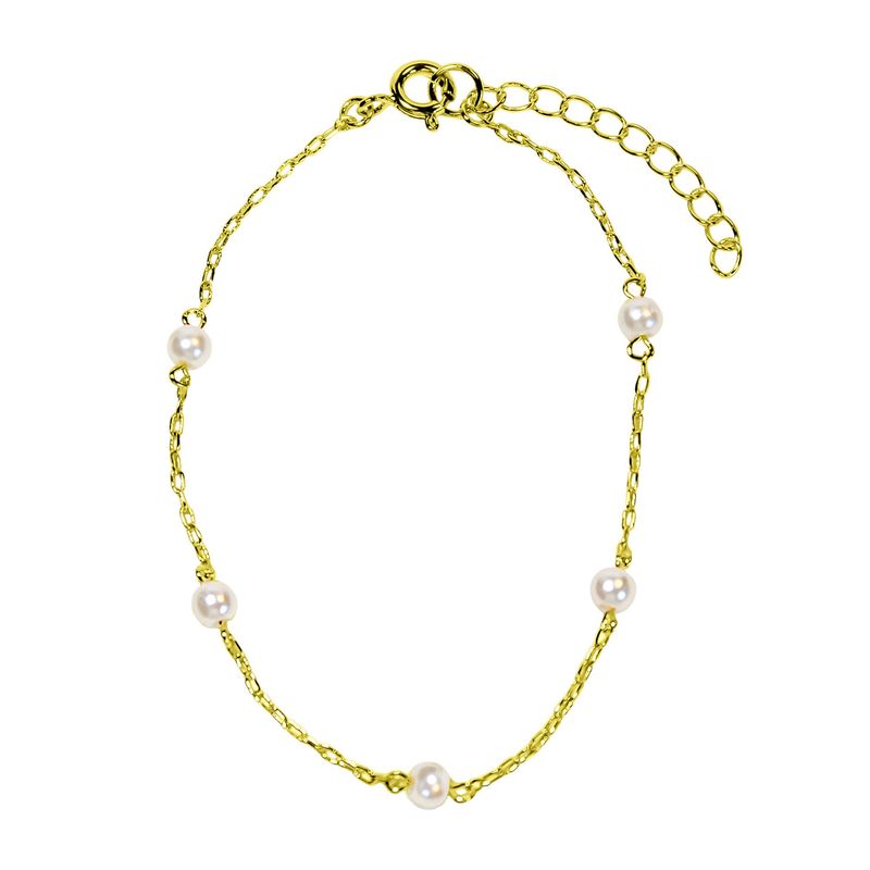 ANDREA COGGIOLA JOYAS - Pulsera 5 Perlas Enchapado Oro 18K