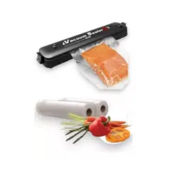 GENERICO - Selladora Vacío Alimentos + 2 Rollos Bolsas Para Sellado