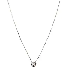 COGGIOLA - Collar Corazón Punto De Luz Circón Redondo Plata Fina 925