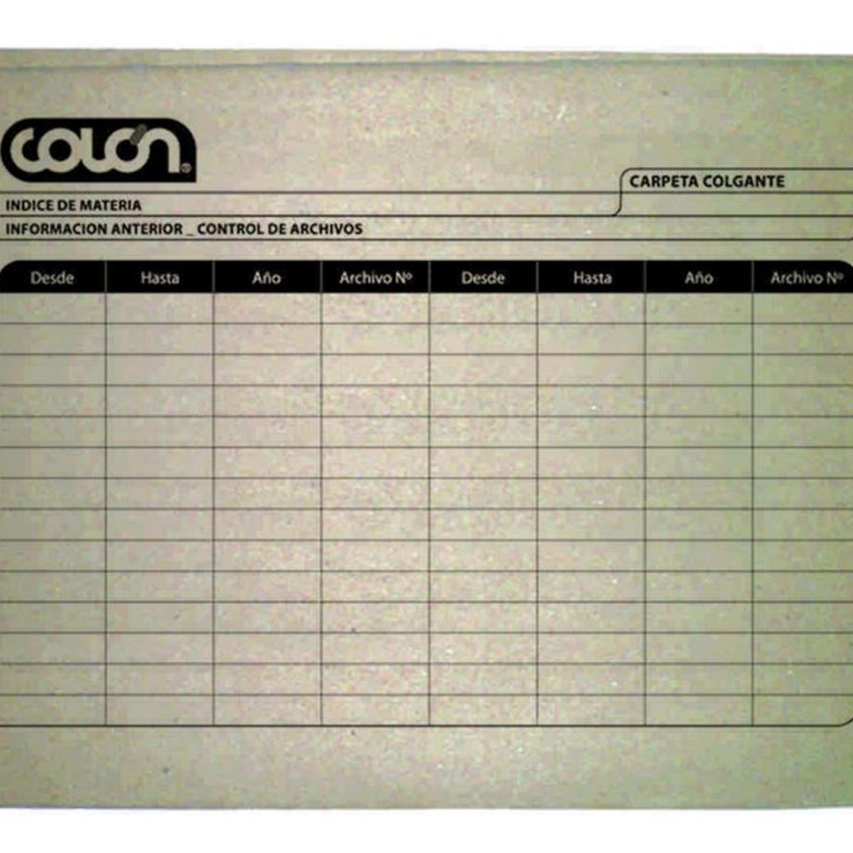 COLON - Carpeta Colgante Kraft Brazo Plástico 25 Unid Colón