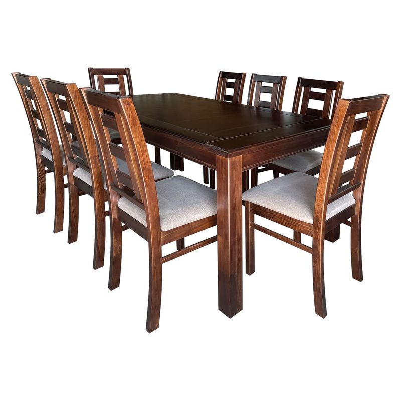 LAS ARAUCARIAS - Juego de Comedor Barcelona 8 Sillas Rectangular de Madera