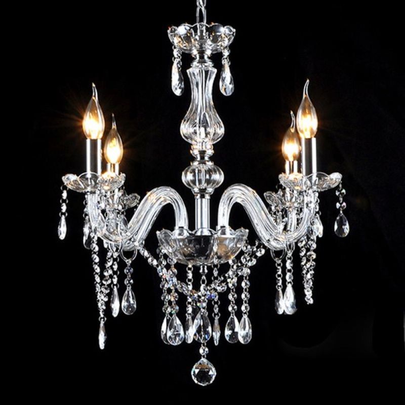 GENERICO - Lampara Colgante Candelabro Cristal K9 Transparente 4 Luces