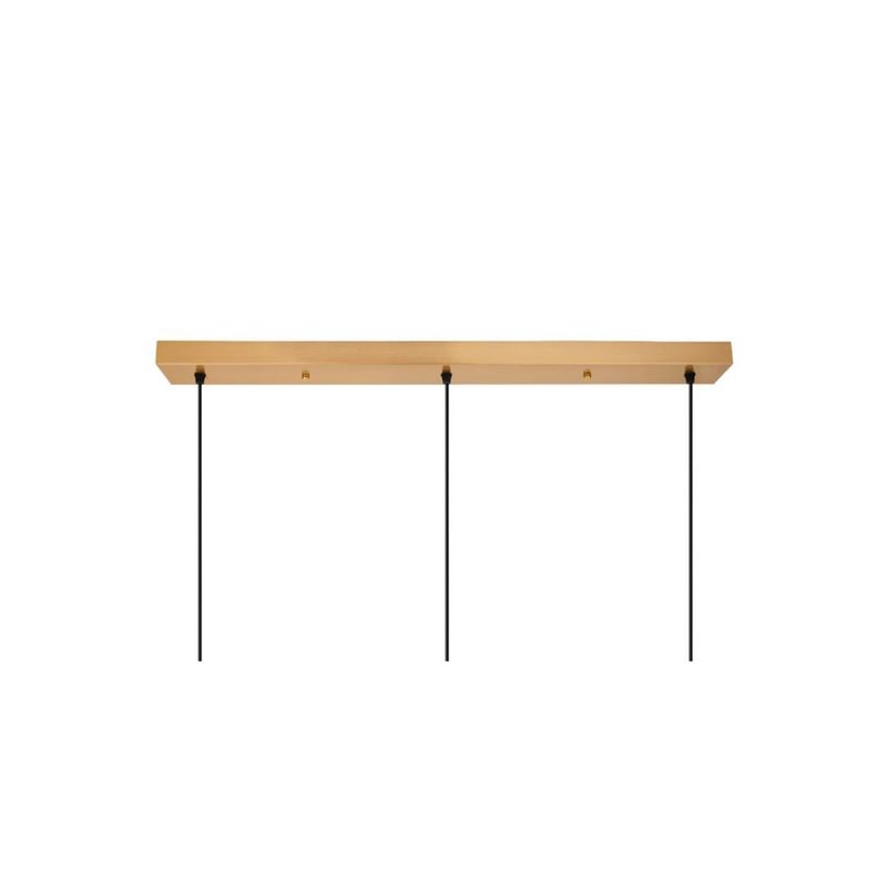 ELECTRICA STORE - Base 70CM Rectangular Dorada 3 Lámparas D20cm