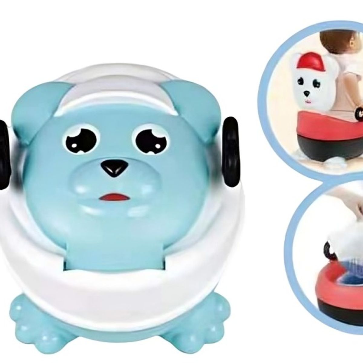 OEM - Pelela Musical 2 en 1 OSO AZUL Musica luz con Manilla